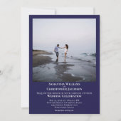 シンプルミニマモダンリストNavy Blue写真結婚の 招待状 (正面)