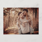 シンプルミニマモダンリス結婚ト写真 インビテーションポストカード (裏面)