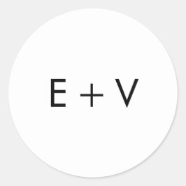 シンプルミニマモダンリ・モノグ結婚ラム ラウンドシール