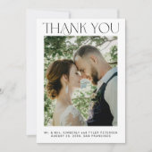 シンプルミニマモダンル写真結婚の サンキューカード (正面)