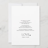 シンプルミニマモダンル写真結婚の サンキューカード (裏面)