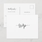 シンプルミニマリストのスクリプトウェディングRSVPポストカード ポストカード (正面/裏面)