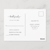 シンプルミニマリストのスクリプトウェディングRSVPポストカード ポストカード (裏面)