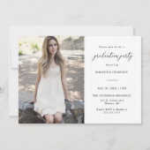 シンプルミニマリストのスクール卒業写真 招待状 (裏面)