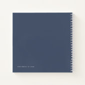 シンプルミニマリストのダスティ結婚ネイビーズゲストブック ノートブック (裏面)