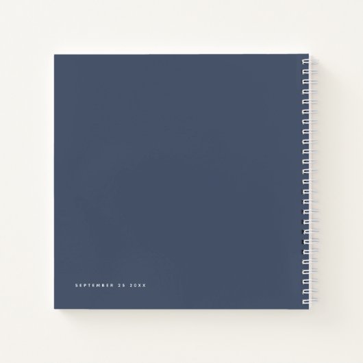 シンプルミニマリストのダスティ結婚ネイビーズゲストブック ノートブック (裏面)