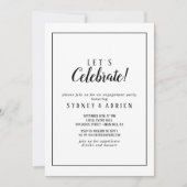 シンプルミニマリストのフレーム祝パーティー 招待状 (正面)