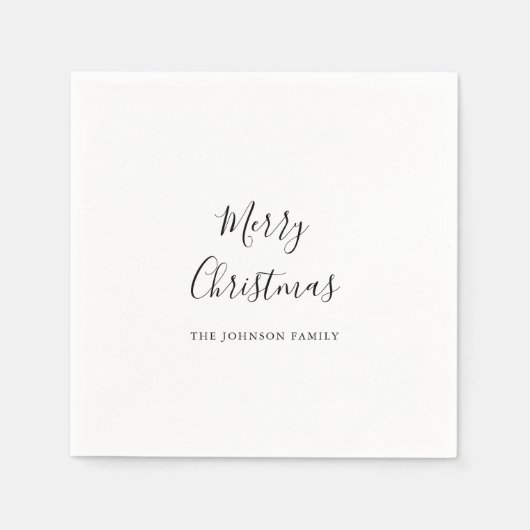 シンプルミニマリストのメリークリスマスナプキン スタンダードカクテルナプキン (正面)