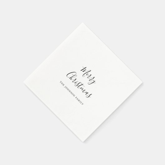 シンプルミニマリストのメリークリスマスナプキン スタンダードカクテルナプキン (角)