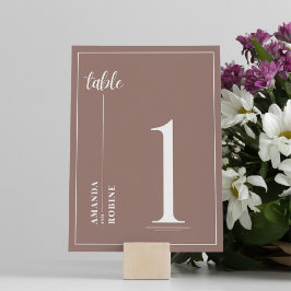 シンプルミニマリストの茶エレガントテーブル番号