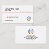 シンプルミニマリストの赤線ボタン創始者CEO 名刺 (正面/裏面)