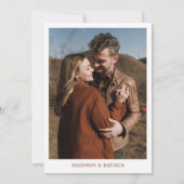 シンプルミニマリストはっきりしたテラ結婚コッタ 招待状 (裏面)