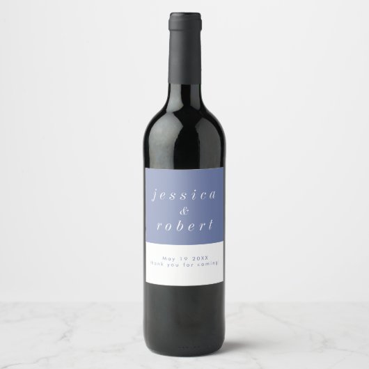 シンプルミニマリストエアリーパステル結婚ズ ワインラベル (正面)