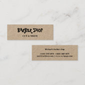 シンプルミニマリストクラフト理容師ショップ スキニー名刺 (正面/裏面)