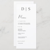 シンプルミニマリストシック白黒結婚ズ メニュー (正面/裏面)