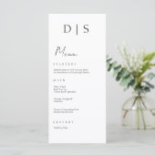 シンプルミニマリストシック白黒結婚ズ メニュー (スタンド正面)