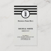 シンプルミニマリストストライプのシック・バーバーショップビジネス 名刺 (裏面)