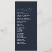 シンプルミニマリストダークネイビー結婚式 プログラム (裏面)