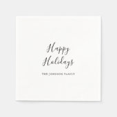 シンプルミニマリストハッピーホリデイズナプキンズ スタンダードカクテルナプキン (正面)