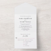 シンプルミニマリストブラック文字ミール選択テンプレート オールインワン招待状 (内側)