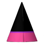 シンプルミニマリストブラック&ピンクハロウィーンウィッチ パーティーハット (裏面)