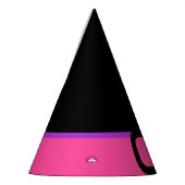 シンプルミニマリストブラック&ピンクハロウィーンウィッチ パーティーハット (左)