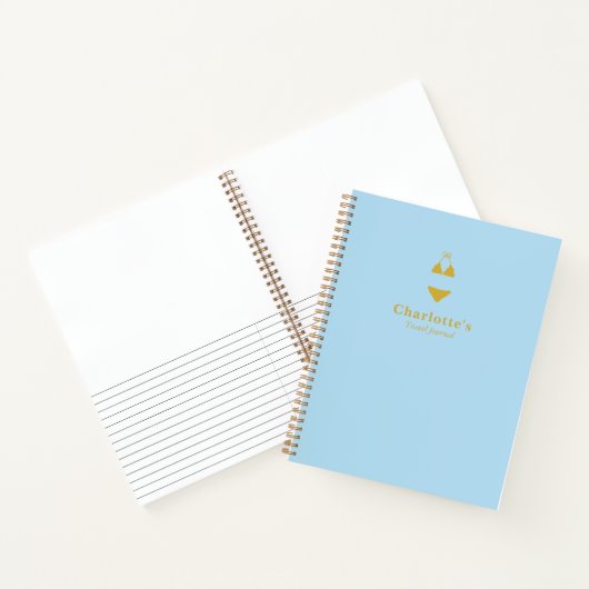 シンプルミニマリストブルーと金ゴールドビキニ旅行 ノートブック (内部)