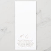 シンプルミニマリストホワイト&ベージュ結婚式 プログラム (裏面)