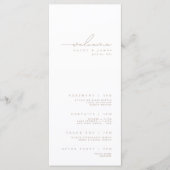 シンプルミニマリストホワイト&ベージュ結婚式 プログラム (正面)