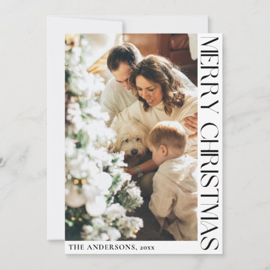 シンプルミニマリストメリークリスマスホリデーカード シーズンカード (正面)