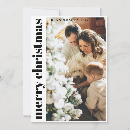 シンプルミニマリストメリークリスマスホリデーカード シーズンカード (正面)