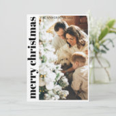 シンプルミニマリストメリークリスマスホリデーカード シーズンカード (スタンド正面)