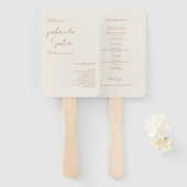 シンプルミニマリストモダン結婚式 プログラム ハンドファン (正面&裏面)