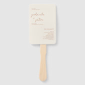 シンプルミニマリストモダン結婚式 プログラム ハンドファン (正面)