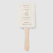 シンプルミニマリストモダン結婚式 プログラム ハンドファン (裏面)