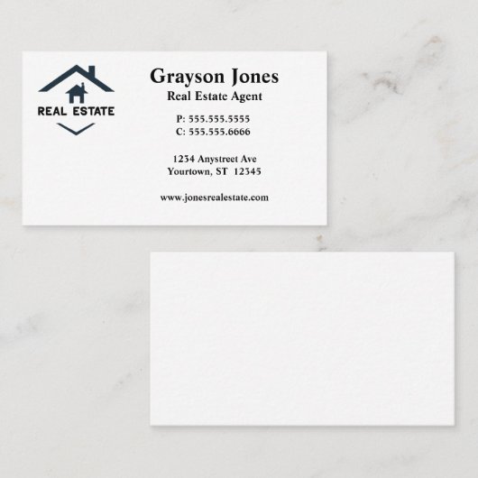 シンプルミニマリスト実在ハウス 名刺 (正面/裏面)