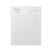 シンプルミニマリスト料理キノコレシピメモ帳 ノートパッド (回転)