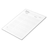 シンプルミニマリスト料理キノコレシピメモ帳 ノートパッド (アングル)