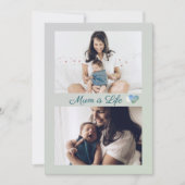 シンプルミニマリスト母の日2写真ホリデーカード サンキューカード (正面)