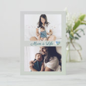 シンプルミニマリスト母の日2写真ホリデーカード サンキューカード (スタンド正面)