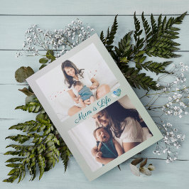 シンプルミニマリスト母の日2写真ホリデーカード サンキューカード