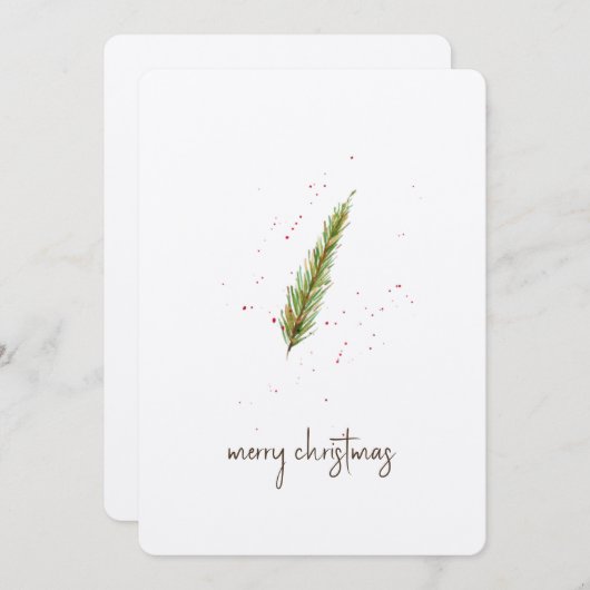 シンプルミニマリスト水の色の緑カスタム色 シーズンカード (正面/裏面)