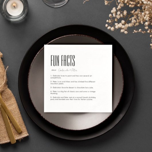 シンプルミニマリスト白黒おもしろいファクト結婚ズ スタンダードカクテルナプキン