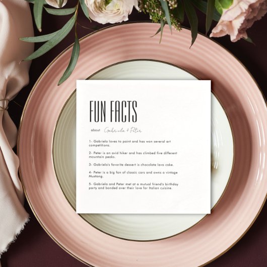 シンプルミニマリスト白黒おもしろいファクト結婚ズ スタンダードカクテルナプキン