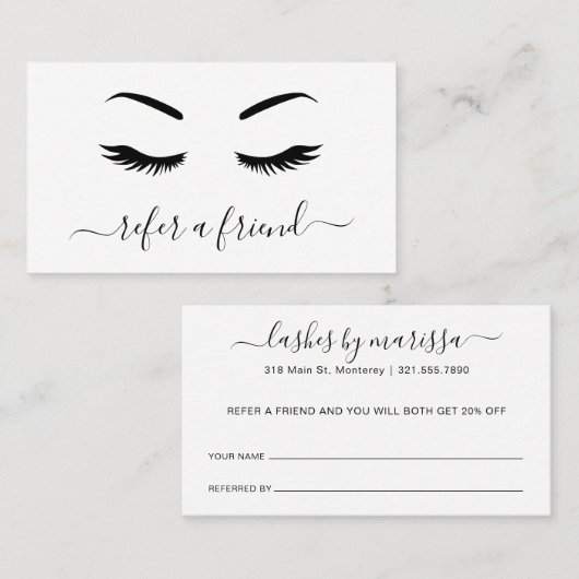 シンプルミニマリスト白黒のラエレガントッシュ 紹介カード (正面/裏面)