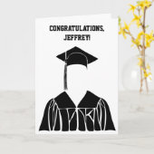 シンプルミニマリスト白黒の卒業 カード (黄色い花)