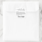 シンプルミニマリスト白黒の原料リスト スクエアシール (バッグ)