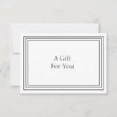 シンプルミニマリスト白黒ギフト証明書 (正面)
