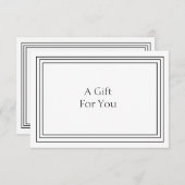 シンプルミニマリスト白黒ギフト証明書 (正面/裏面)