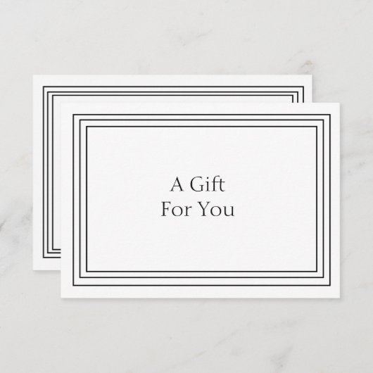 シンプルミニマリスト白黒ギフト証明書 (正面/裏面)